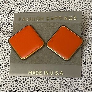 Orange and Gold Fashion Earrings